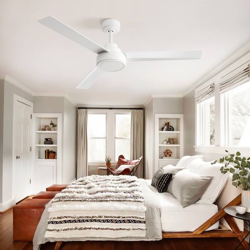 Glendale 52"Farmhouse Ceiling Fan Without Light,3 ABS Blades 6-speed Reversible DC Motor Ceiling ...